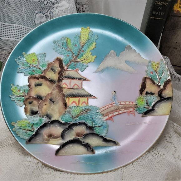 Shafford Japan Moriage Plate, Beautiful Scene - Picture 2 of 10